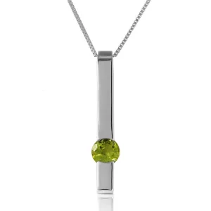 0.25 Carat 14K Solid White Gold Listen To Yourself Peridot Necklace