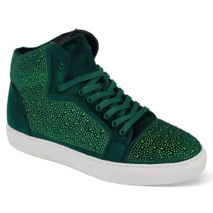 After Midnight Exclusive Flash in Green Jeweled High Top Sneakers