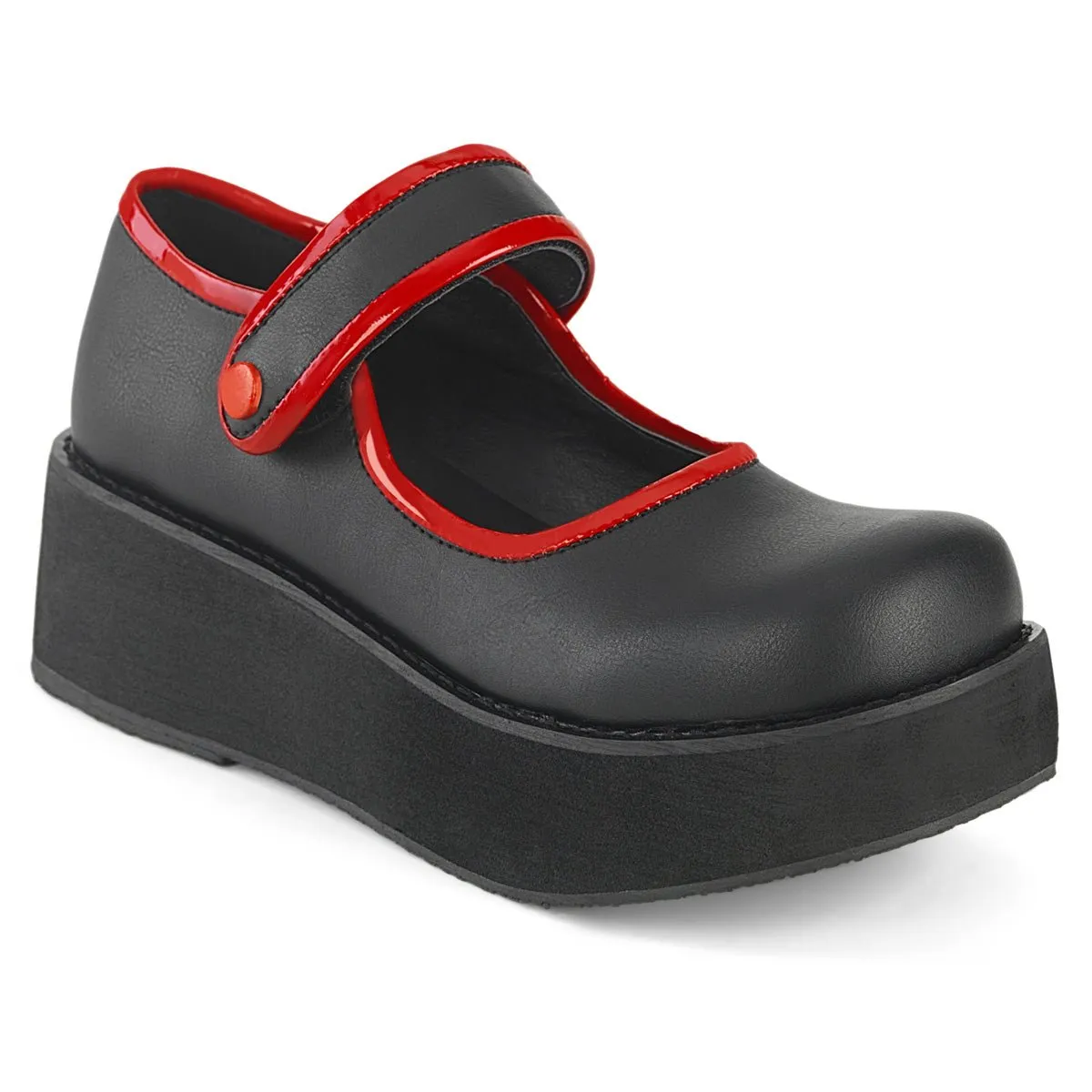 Demonia SPRITE-01 | Black Vegan Leather Mary Janes