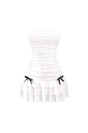 Fairies Mini Ruched Dress (Off White)