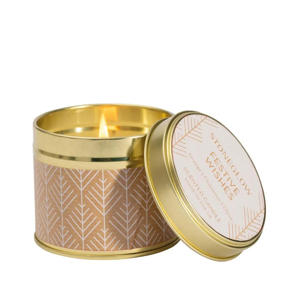 Festive Wishes Orange Cinnamon & Clove Candle Tin