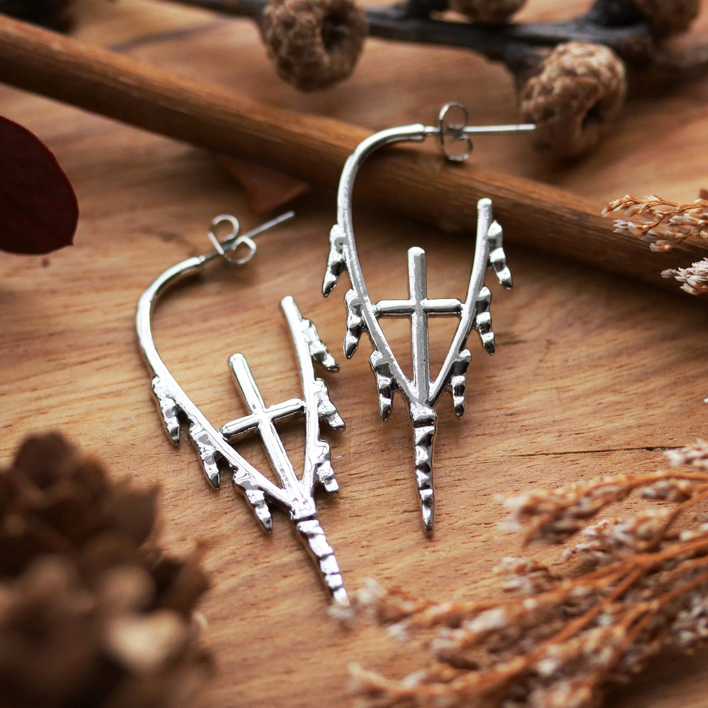 Gladius Icicle Sword Drop Earrings