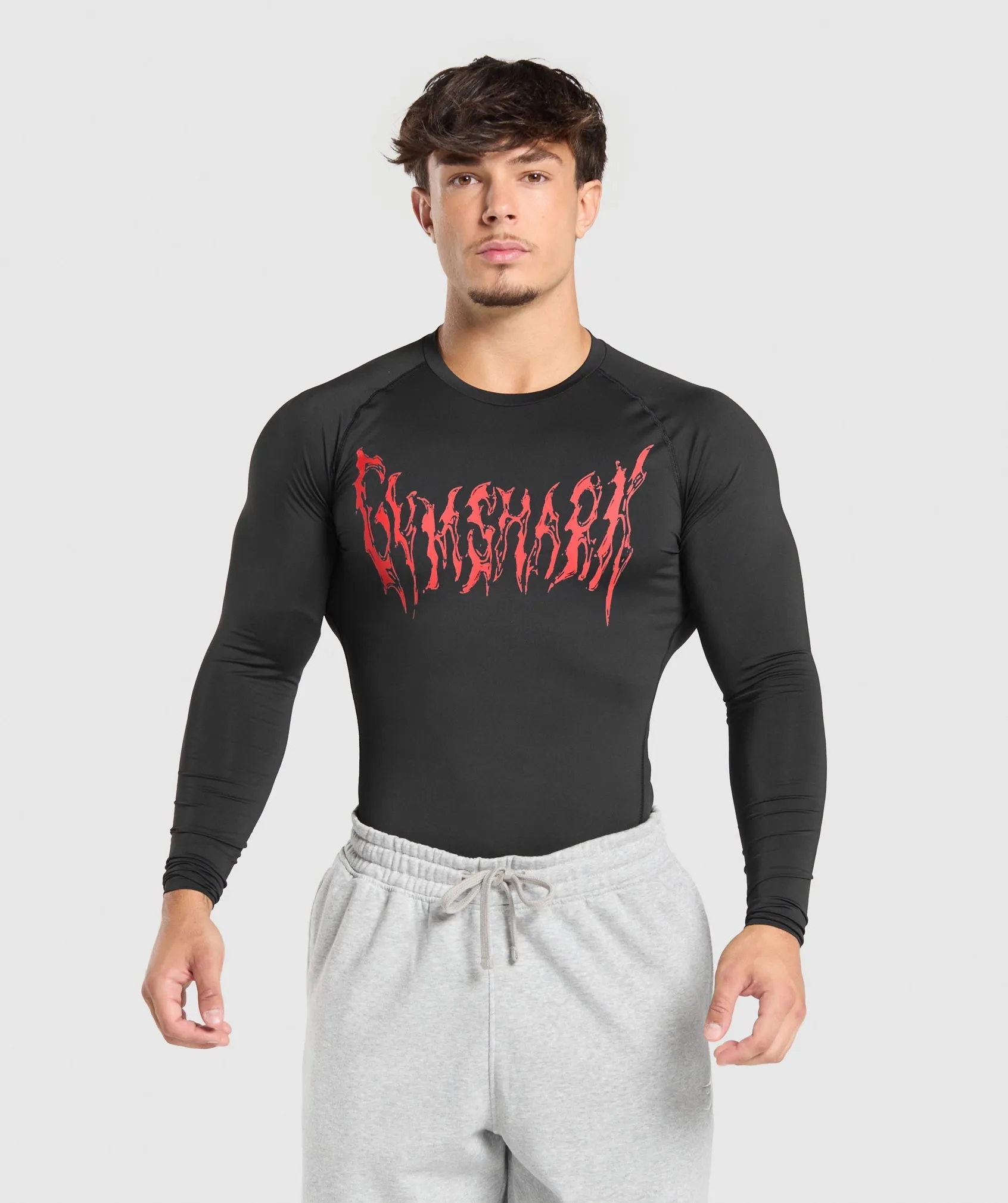 Gymshark Graphic Baselayer Long Sleeve T-Shirt - Black