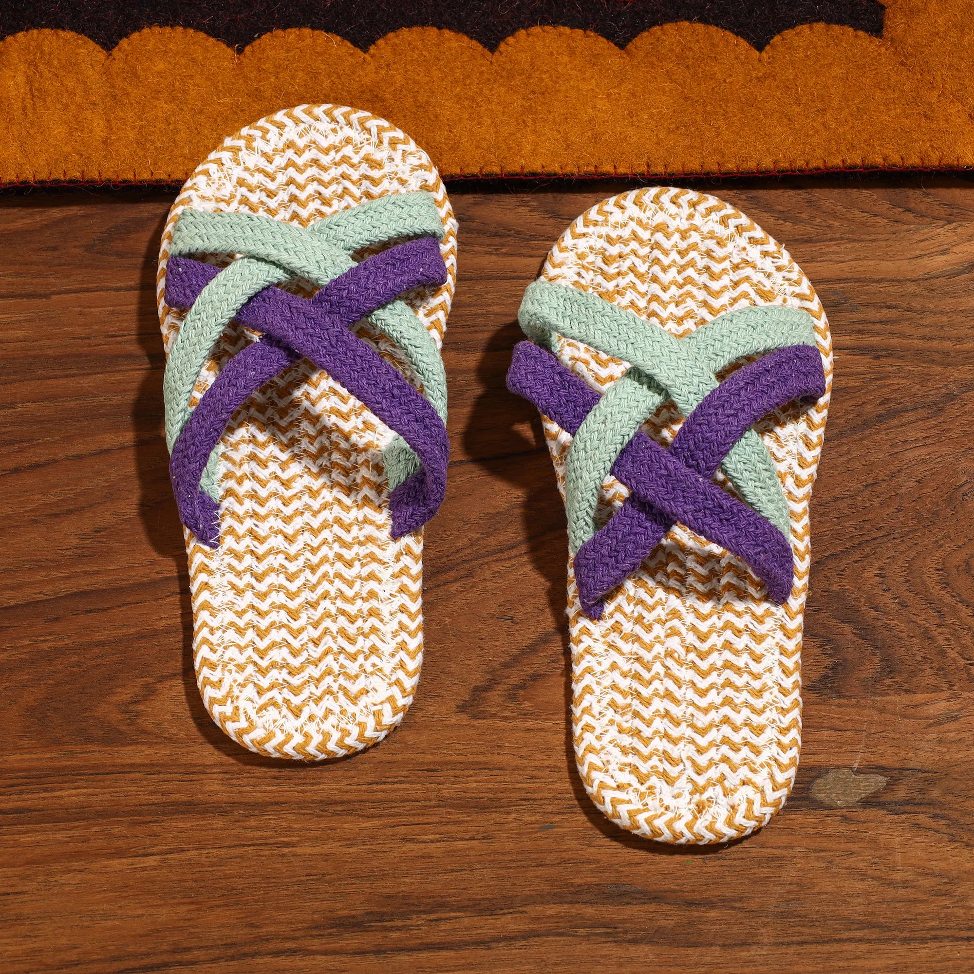 Hand Braided Cotton Stitched Home Slipper 17