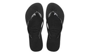 Havaianas Womens Slim Crystal SW II Sandal Black