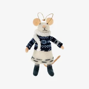 Icelandic Isla Felted Mouse Ornament