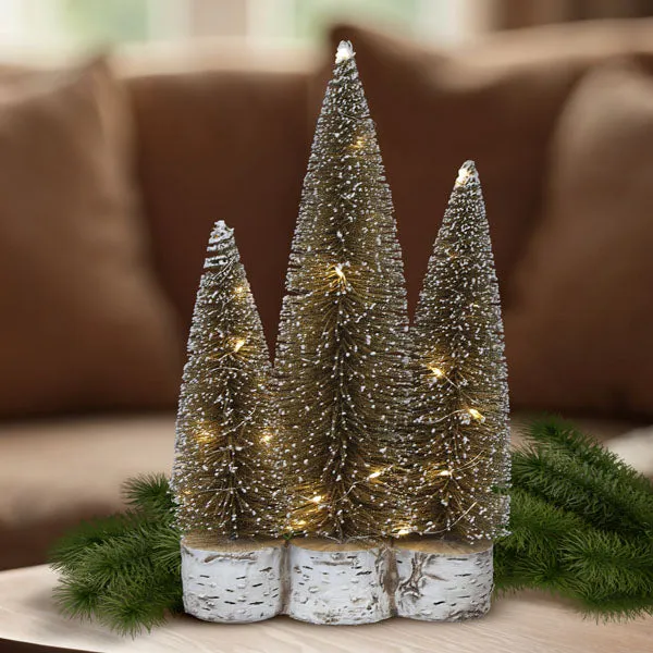 Lit Gold Tree Trio