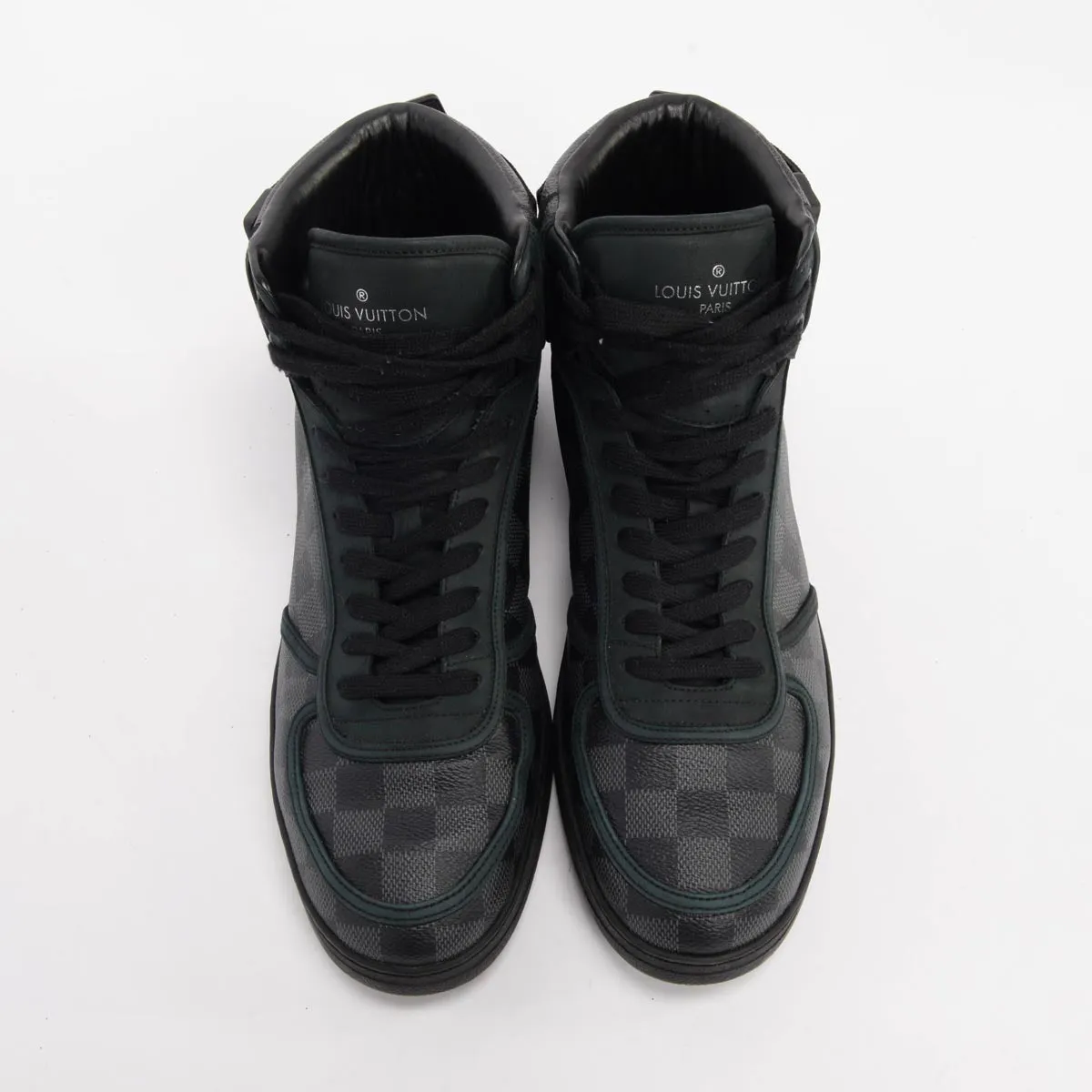 Louis Vuitton Damier Graphite Rivoli High Top Sneakers 8.5