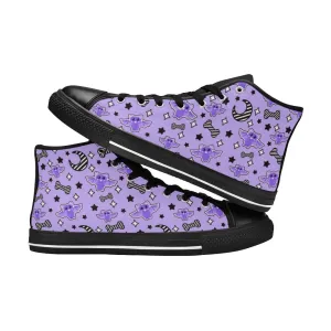 Magical Kawaii Spooky Bats Purple Men’s High Top Sneakers