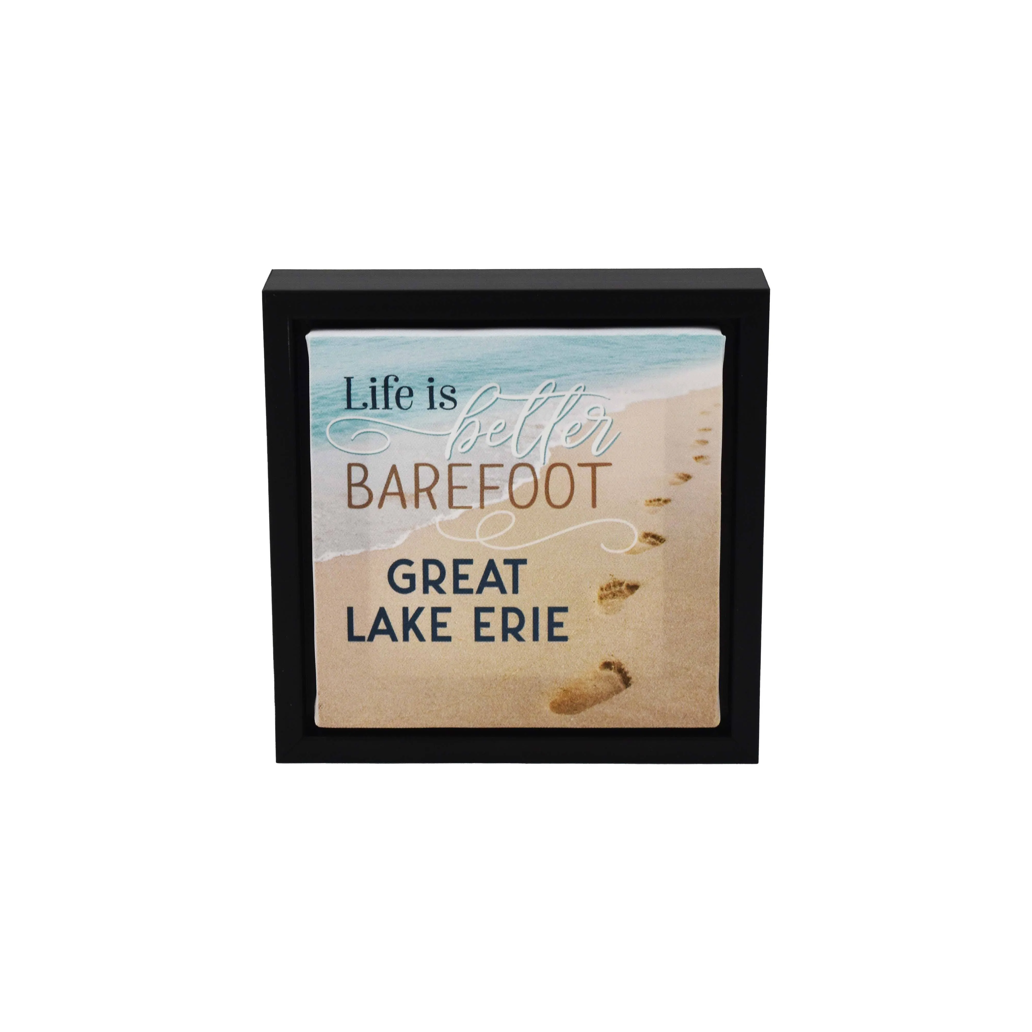 "Life Is Better Barefoot" Framed Canvas Sign