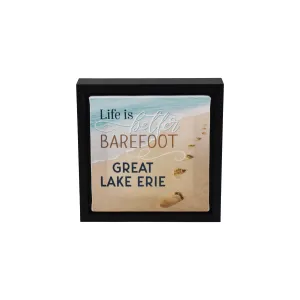 "Life Is Better Barefoot" Framed Canvas Sign