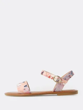 Single Band Floral Print Sandals BLUSH MULTI