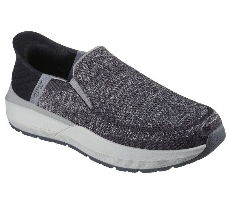 Skechers Mens Slip-ins Neville Rovelo Charcoal Light Grey