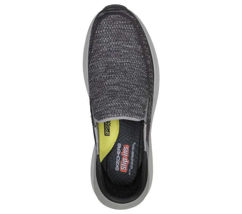 Skechers Mens Slip-ins Neville Rovelo Charcoal Light Grey